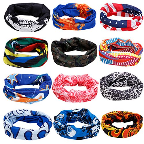 Ndier multifuzionale Bandana Tubular, Juego de 3 pcs Bufandas Cintas para el Pelo Cuello Máscara de Protección para biciclismo Pañuelo Pañuelo para Sport al Abierto