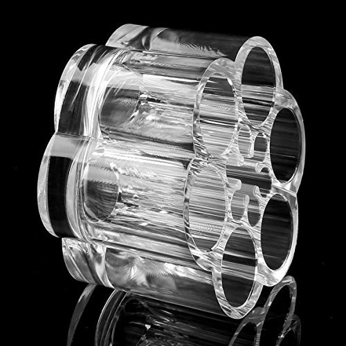 Ndier - Organizador de maquillaje acrílico con 12 ranuras en 2 tamaños transparente redondo caja de cosméticos y pintalabios