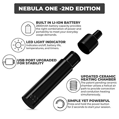 Nebula One – 2ND Edition – Vaporizador portátil premium de hojas sueltas para hierbas secas