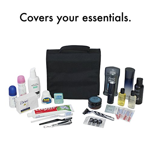 Neceser de Viaje de Nomalite | Bolsa XL Viaje de Aseo Colgante, Plegable, Compacto y Negro para Hombre, Mujer y niño. con Gancho Robusto y Compartimento Transparente Separable para Equipaje avión.