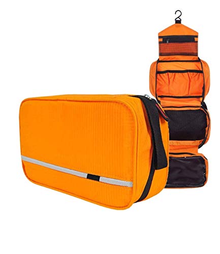 Neceser de Viaje Hombre Mujer/Neceser Maquillaje/Bolsa de aseo bolso Maquillaje Organizador/bolso cosmético/Organizadores de viaje/Bolsa para lavar/Cosméticos/Makeup Bolsa/Toiletry Bag (Naranja)