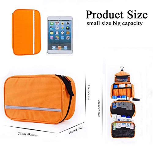 Neceser de Viaje Hombre Mujer/Neceser Maquillaje/Bolsa de aseo bolso Maquillaje Organizador/bolso cosmético/Organizadores de viaje/Bolsa para lavar/Cosméticos/Makeup Bolsa/Toiletry Bag (Naranja)