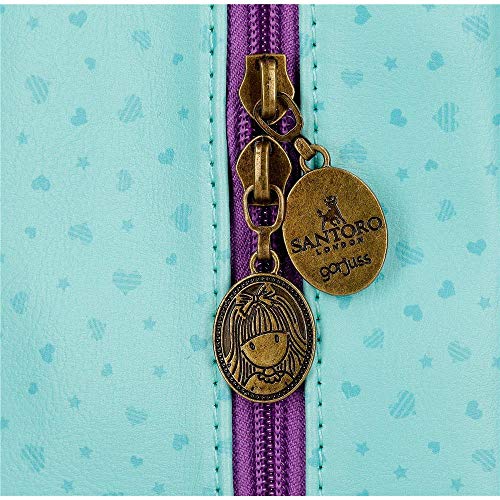 Neceser Gorjuss Tres Compartimentos Friends Walk Together, Morado, 27x17x10 cm