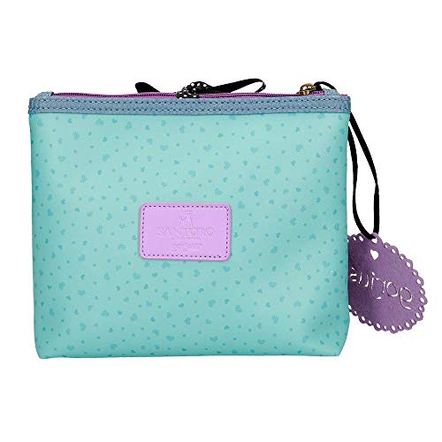 Neceser Gorjuss Tres Compartimentos Friends Walk Together, Morado, 27x17x10 cm