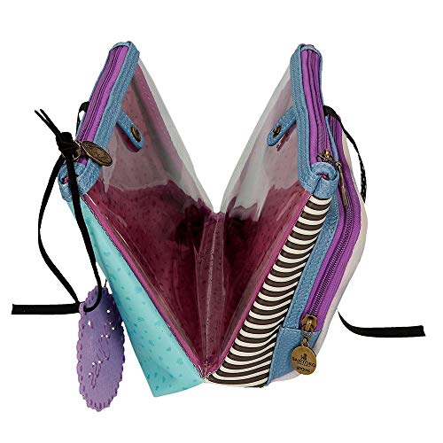 Neceser Gorjuss Tres Compartimentos Friends Walk Together, Morado, 27x17x10 cm