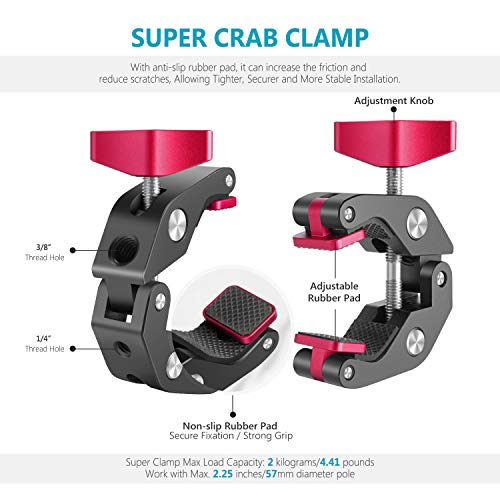 Neewer 28,9cm Brazo Mágico Fricción Articulado Ajustable Cámara Réflex Digital/Sin Espejo/Acción/Monitor LCD Video Vlog Rig con Kit Adaptador de Montaje Abrazadera Teléfono