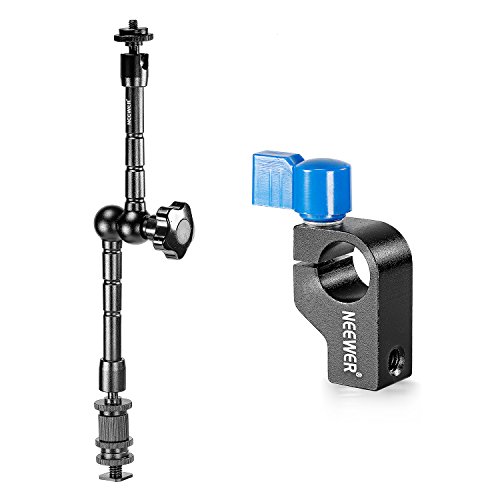 Neewer – 30 cm/11.8 Inch aleación de Aluminio – Soporte de Brazo mágico con 15 mm Barras – Pinza para luz LED de Montaje, Monitor, Flash al Sistema Cámara Réflex o DSLR película