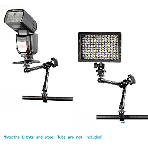 Neewer – 30 cm/11.8 Inch aleación de Aluminio – Soporte de Brazo mágico con 15 mm Barras – Pinza para luz LED de Montaje, Monitor, Flash al Sistema Cámara Réflex o DSLR película