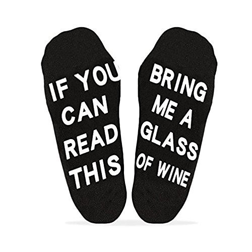 Negro Friday deals Cyber de lunes Deals week-unisex algodón calcetines si puede leer este Bring Me un vaso de vino – Barco Calcetines de tobillo gran Navidad regalos para las mujeres hombres