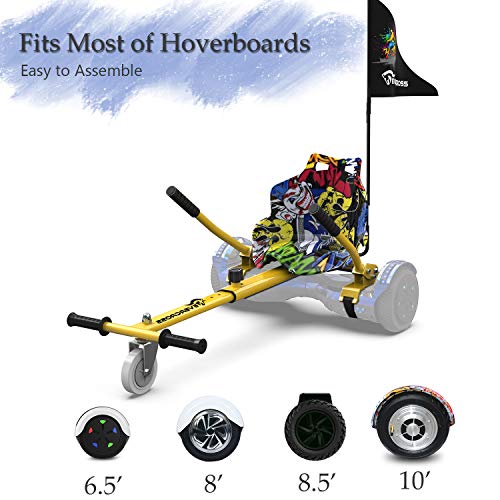 NEOMOTION Pack de Hoverboard de 6.5 Pulgadas y Hoverkart Patinete Eléctrico con Bluetooth LED Flash Hoverboards Brillante Asiento Sólido para Scooter Eléctrico Regalo y Juguete para Niños