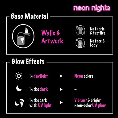 neon nights 8 x Pintura Luz Negra Pintura UV Neón Flourescente