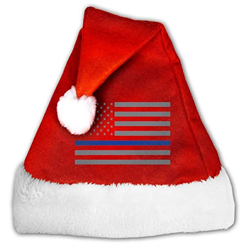 Neoqwez Aloha Christmas Santa Hat para Adultos, Tradicional Sombrero de Fiesta de Terciopelo de Felpa Rojo y Blanco