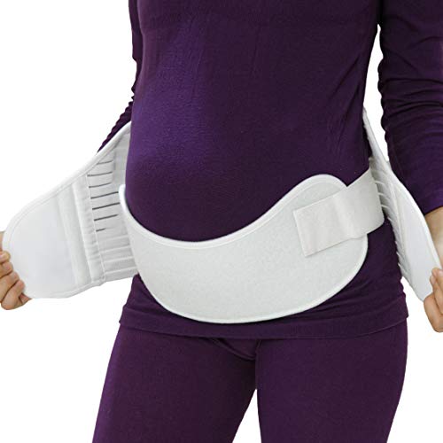 NEOtech Care Cinturón de Maternidad - Apoyo Durante el Embarazo - Banda para Abdomen/Cintura/Espalda, Faja de premamá para el Vientre - Marca (Negro, XL)