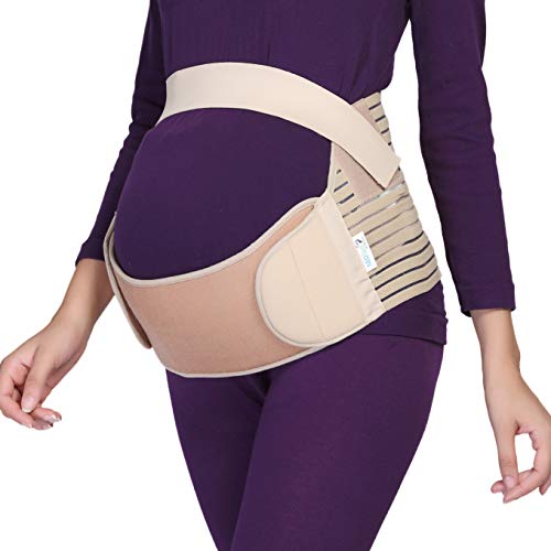 NEOtech Care Cinturón de Maternidad - Apoyo Durante el Embarazo - Banda para Abdomen/Cintura/Espalda, Faja de premamá para el Vientre - Marca (Negro, XL)