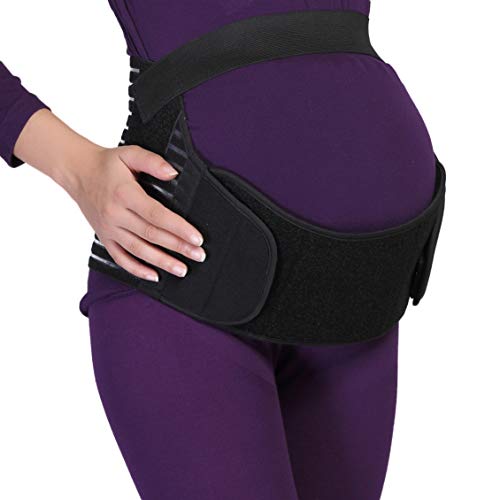 NEOtech Care Cinturón de Maternidad - Apoyo Durante el Embarazo - Banda para Abdomen/Cintura/Espalda, Faja de premamá para el Vientre - Marca (Negro, XL)