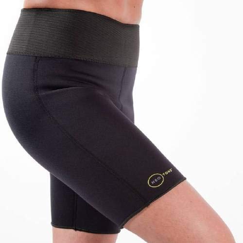 Neotone - Pantalones Cortos de Neopreno para Gimnasio, Yoga y Entrenamiento Activo Pantalones elásticos de Cintura Alta, Unisex, para Hombre y Mujer, Negro, Medium