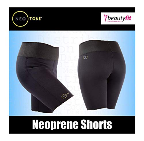 Neotone - Pantalones Cortos de Neopreno para Gimnasio, Yoga y Entrenamiento Activo Pantalones elásticos de Cintura Alta, Unisex, para Hombre y Mujer, Negro, Medium