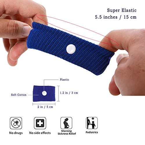 NEPAK 10 pares Pulsera Mareo Anti-Náusea Parche de Alivio de la Enfermedad de Movimiento