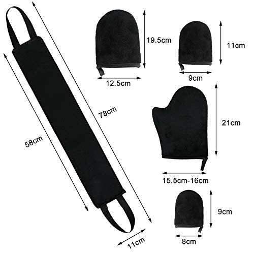 NEPAK Juego de aplicador autobronceador 5 en 1 Juego de aplicador de bronceado con guante exfoliante, guante autobronceador, Autobronceador Corporal Sin Sol