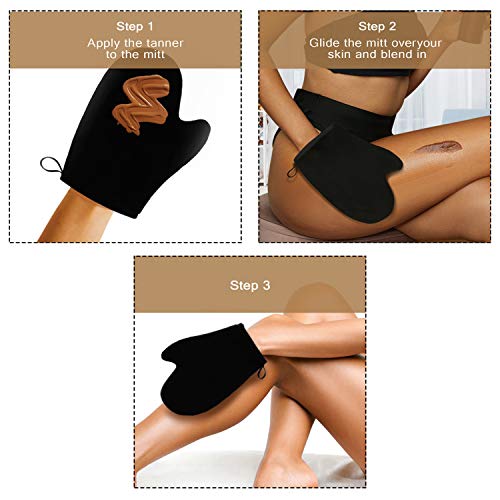 NEPAK Juego de aplicador autobronceador 5 en 1 Juego de aplicador de bronceado con guante exfoliante, guante autobronceador, Autobronceador Corporal Sin Sol