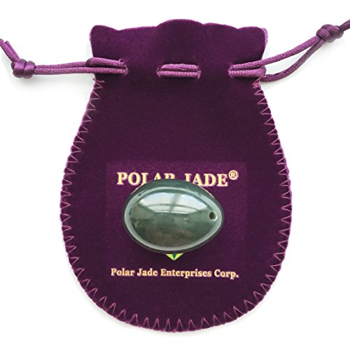 Nephrite Jade Egg, Small Size, Drilled, with Certificate and Instructons, for Experienced and Advanced Users to Train Kegel Muscles to Gain Better Bladder Control to Prevent Urinary Incontinence, or as Beautiful Art to Display