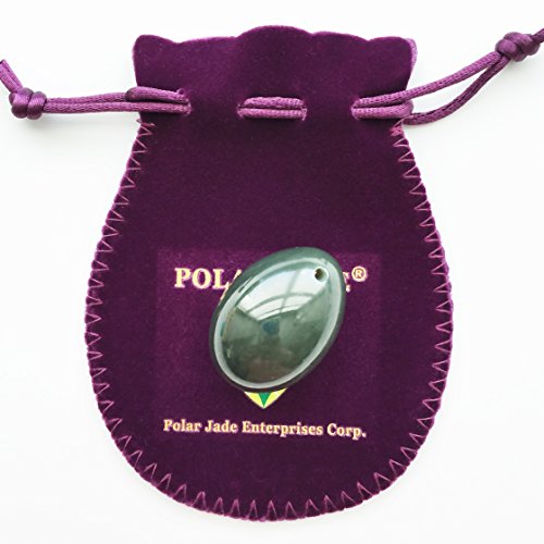 Nephrite Jade Egg, Small Size, Drilled, with Certificate and Instructons, for Experienced and Advanced Users to Train Kegel Muscles to Gain Better Bladder Control to Prevent Urinary Incontinence, or as Beautiful Art to Display