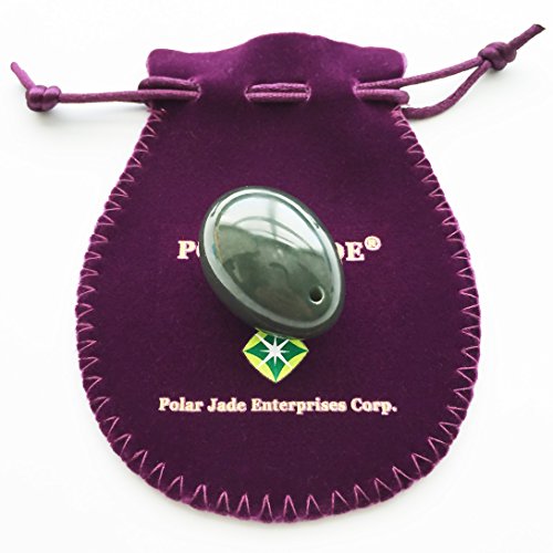 Nephrite Jade Egg, Small Size, Drilled, with Certificate and Instructons, for Experienced and Advanced Users to Train Kegel Muscles to Gain Better Bladder Control to Prevent Urinary Incontinence, or as Beautiful Art to Display