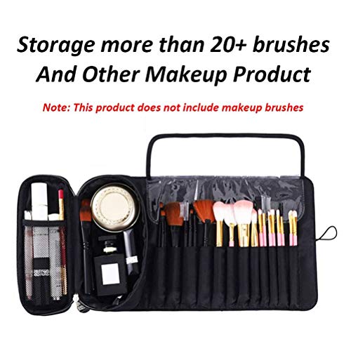 Nerplro - Organizador portátil para brochas de maquillaje, para viajes, puede contener más de 20 brochas, neceser de maquillaje, estuche enrollable para mujer