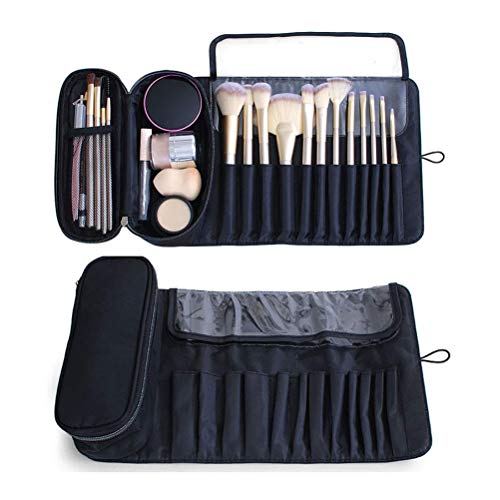 Nerplro - Organizador portátil para brochas de maquillaje, para viajes, puede contener más de 20 brochas, neceser de maquillaje, estuche enrollable para mujer