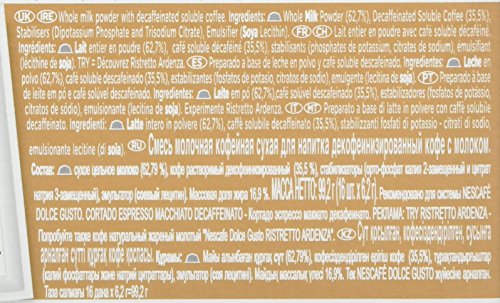 Nescafé Dolce Gusto Café Cortado descafeinado, Pack de 3 x 16 Cápsulas - Total: 48 Cápsulas de Café