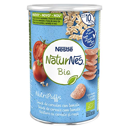 Nestlé Naturnes Bio Nutri Puffs Snack De Cereales Con Tomate, A Partir De 10 Meses  - Pack de 5 envases x 35g