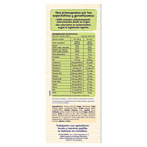 Nestlé Papillas - 8 cereales con Galleta María instantánea, a partir de 6 meses, 900 gr