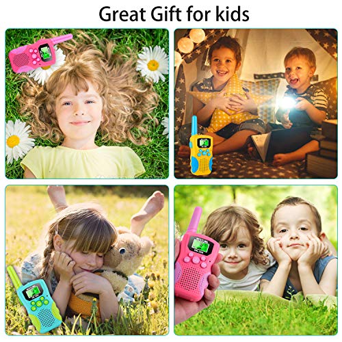 Nestling Walkie Talkie para niños,8 Canales LCD Pantalla Linterna Incorporado,Radio de 2 vías Juguetes,Rango de 3 Millas para Actividades Infantiles(3 Pack,Vistoso)