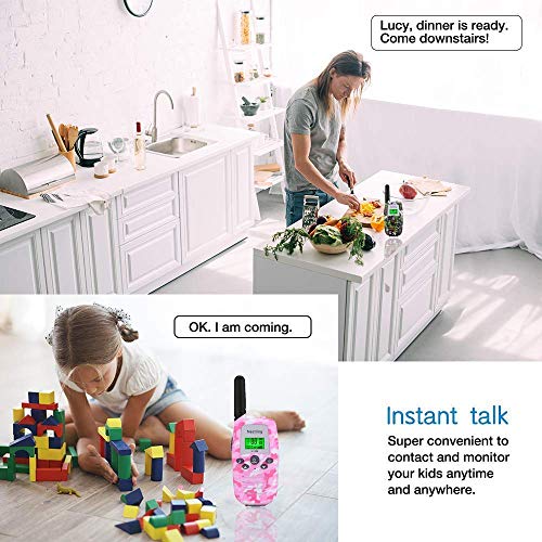Nestling Walkie Talkies para niños de 3 Piezas, Radio bidireccional de Largo Alcance, Juguetes con Pantalla LCD retroiluminada y Linterna para niños, Aventuras al Aire Libre, Camping, Senderismo