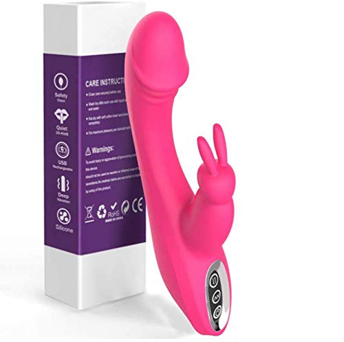 NESTORM Vibradóres Sexuāles para Mujer Estimulādor del Clítóris y la Puntó g Vibradór Cónsóladóres Conejó Masajeador de Recargable USB con 7 Modós de Vibración Juguétés Séxuāles (Rosa)
