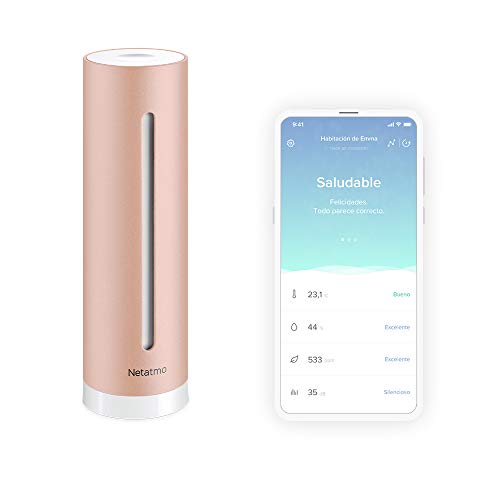 Netatmo Control de calidad de ambiente de tu hogar, aire interior, temperatura, humedad, sonido y CO2, NHC-EC