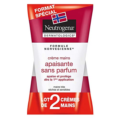 Neutrogena - Crema para manos calmante sin perfume, 2 unidades de 50 ml