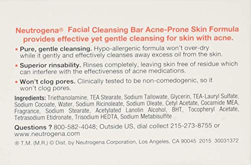 Neutrogena - Jabón facial para acné (100 gramos), 3er-Packung, 3
