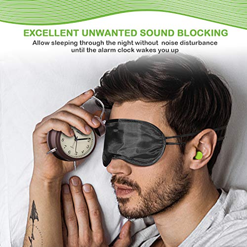 Neutron Supreme - Tapones para los oídos de espuma suave con máscara de ojos y funda de viaje, 38 dB SNR, ideal para dormir, viajes, conciertos, estudiar, trabajo, ruido fuerte, ronquidos – 60 pares