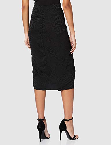 New Look GO Set Satin JAQ Midi Skirt Falda, Negro, 44 para Mujer