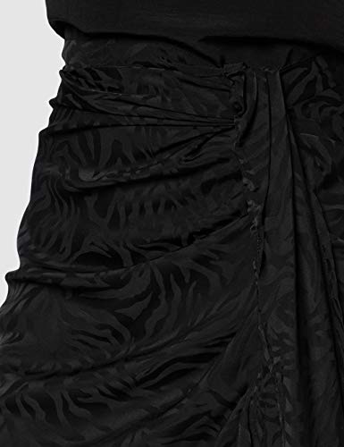 New Look GO Set Satin JAQ Midi Skirt Falda, Negro, 44 para Mujer