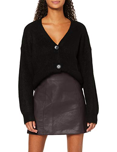 New Look Seamed PU Mini Falda, Marrón (Dark Brown 27), 40 (Talla del Fabricante: 12) para Mujer