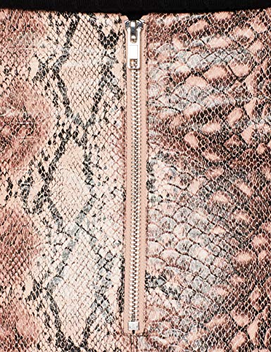 New Look Snake PU Falda, Rosa (patrón Rosa 79.0), 38 para Mujer