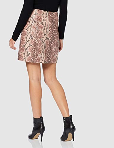 New Look Snake PU Falda, Rosa (patrón Rosa 79.0), 38 para Mujer