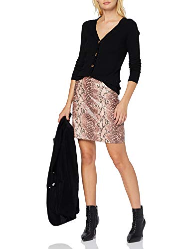 New Look Snake PU Falda, Rosa (patrón Rosa 79.0), 38 para Mujer