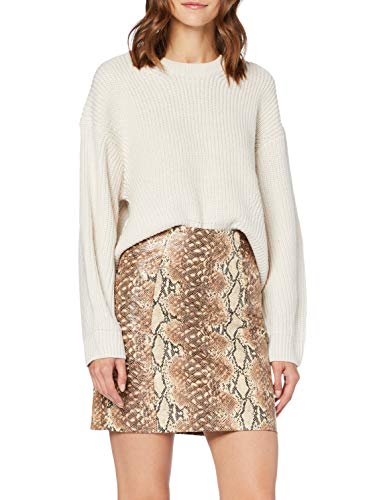 New Look Snake PU Mini Falda, Marrón (patrón marrón 29), 34 para Mujer