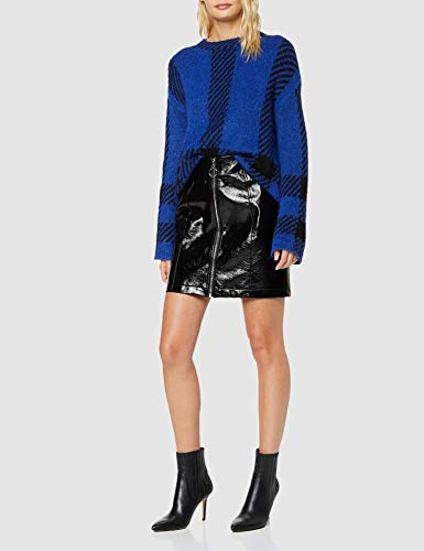 New Look Vinyl Zip Through Falda, Negro (Black 1.0), 44 para Mujer