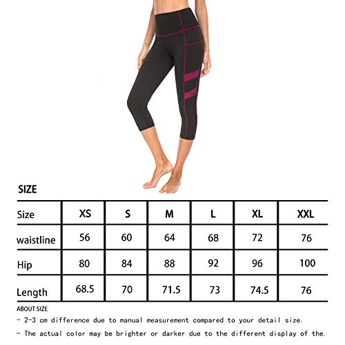 New Mincc Leggings de mujer, 3/4, para hacer deporte, cintura alta, línea del cuerpo definida Rojo rosso L