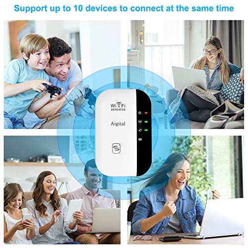 [New] Repetidor WiFi inalámbrico,Velocidad 300Mbps Extensor de Red wifi (Botón WPS, modo AP y Repeater, Fácil de configurar, Compatible con Router y Fibra, 1 Puerto 10/100 mbps, antenas internas)