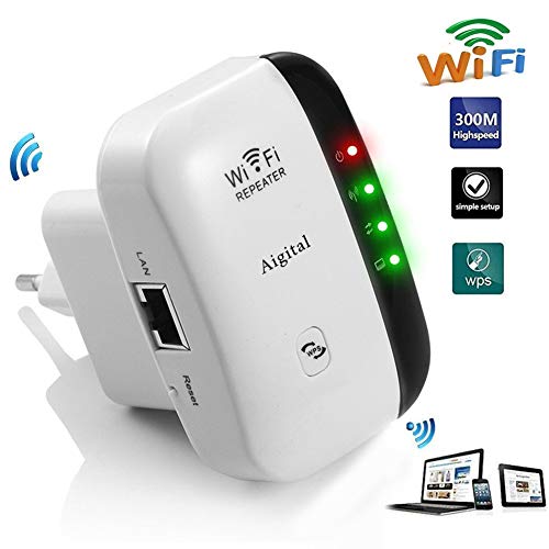 [New] Repetidor WiFi inalámbrico,Velocidad 300Mbps Extensor de Red wifi (Botón WPS, modo AP y Repeater, Fácil de configurar, Compatible con Router y Fibra, 1 Puerto 10/100 mbps, antenas internas)